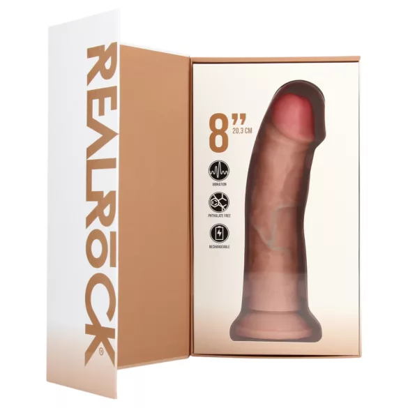 REALROCK - prirodni vibrator sa vakuumskim postoljem (20,5 cm)