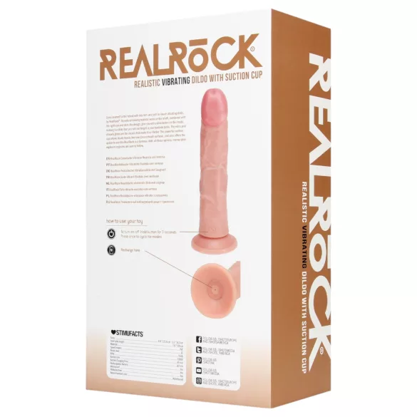 REALROCK - prirodni vibrator sa vakuumskim postoljem (20,5 cm)