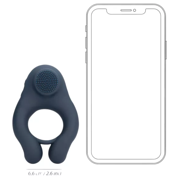 Loveline - vibro prsten za penis sa stimulatorom klitorisa (sivi)