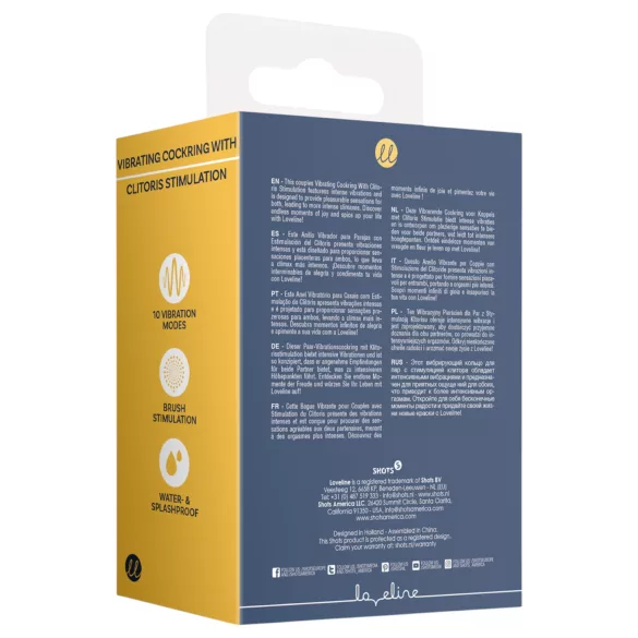 Loveline - vibro prsten za penis sa stimulatorom klitorisa (sivi)