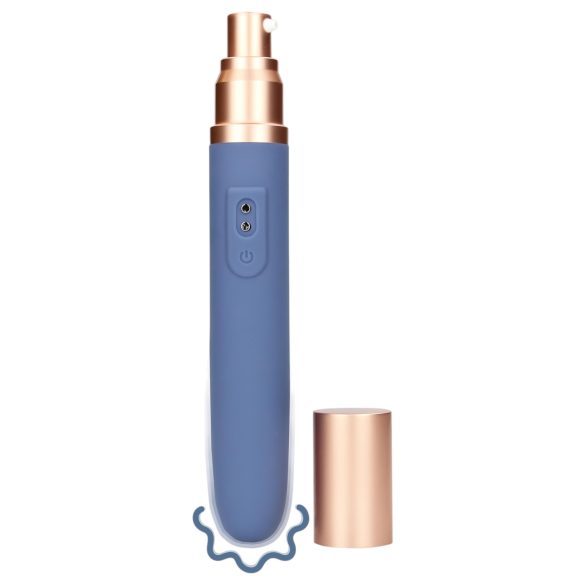 Loveline Travel - Vibrator na baterije sa rezervoarom za lubrikant (pastelno plav)