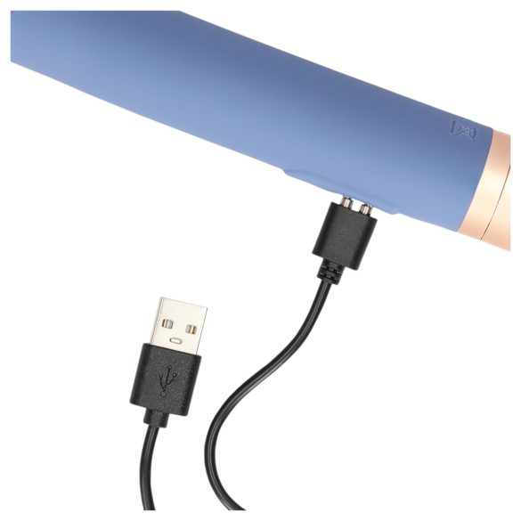 Loveline Travel - Vibrator na baterije sa rezervoarom za lubrikant (pastelno plav)