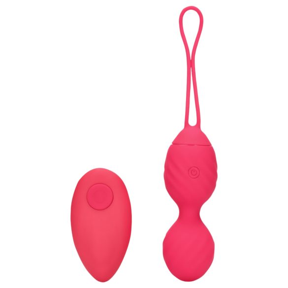 Loveline - rebrasta vibraciona gejša kuglica (pink)