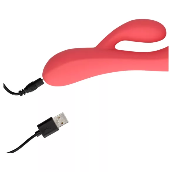 Loveline - vodootporni vibrator sa masažnom rukom (roze)