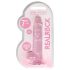 REALROCK - prozirni realistični dildo - roze (17cm)