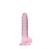 REALROCK - prozirni realistični dildo - roze (17cm)