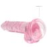 REALROCK - prozirni realistični dildo - roze (17cm)