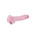 REALROCK - prozirni realistični dildo - roze (17cm)