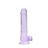 REALROCK - prozirni realističan dildo - ljubičasti (19 cm)