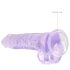 REALROCK - prozirni realističan dildo - ljubičasti (19 cm)