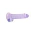 REALROCK - prozirni realističan dildo - ljubičasti (19 cm)