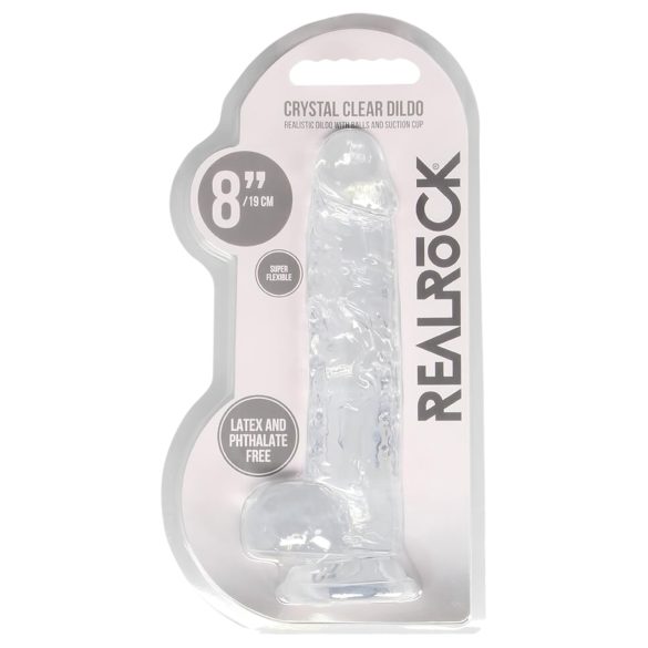 REALROCK - prozirni realistični dildo - providan (19 cm)