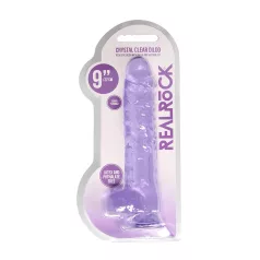 REALROCK - prozirni realistični dildo - ljubičasti (22 cm)