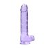 REALROCK - prozirni realistični dildo - ljubičasti (22 cm)