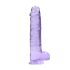 REALROCK - prozirni realistični dildo - ljubičasti (22 cm)