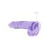 REALROCK - prozirni realistični dildo - ljubičasti (22 cm)