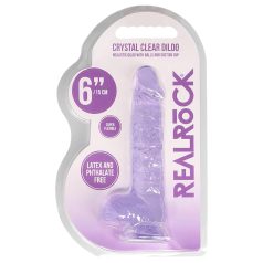 REALROCK - providni realistični dildo - ljubičasti (15cm)