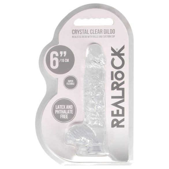 REALROCK - providni realistični dildo - providan (15cm)