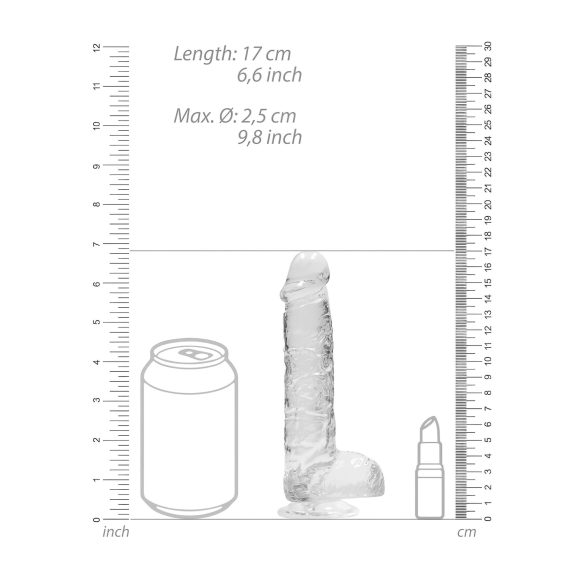 REALROCK - providni realistični dildo - providan (15cm)