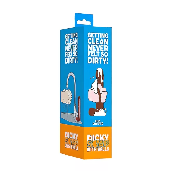 Dicky Cum - sapun u obliku penisa sa testisima - braon (250g)