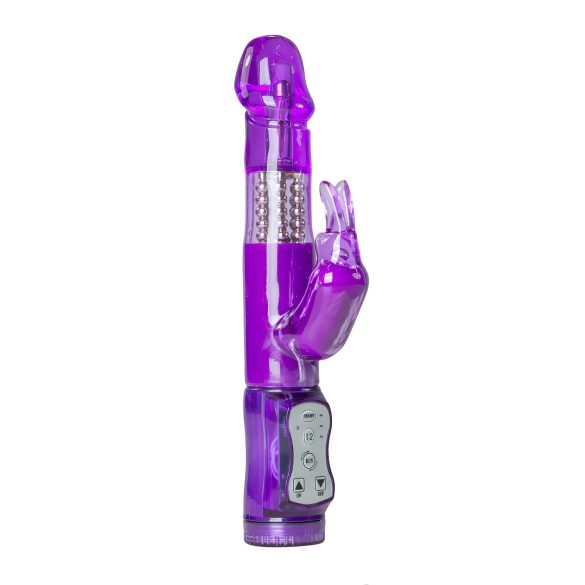Easytoys Rabbit - Rotirajući vibrator sa perlicama i klitoralnim masažerom (ljubičasta)