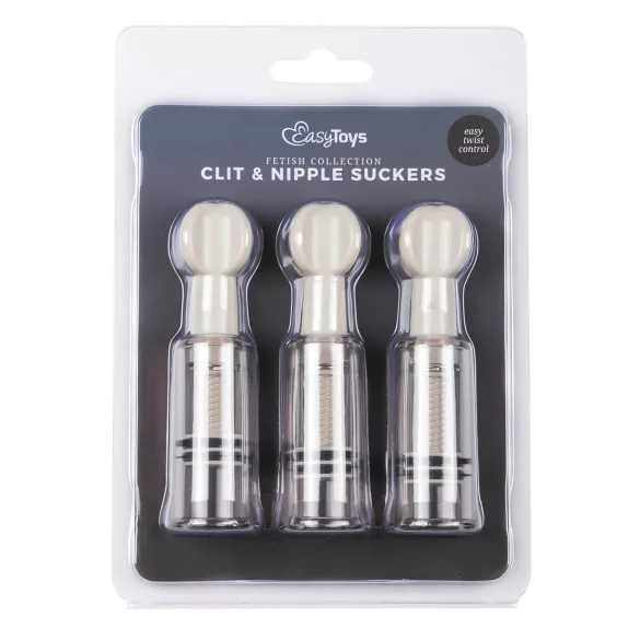 Easytoys - set vakuum pumpi za bradavice i vaginu (3 kom)