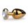 Easytoys Metal No.1 - zlatni analni plug sa belim kamenom (2,5 cm)