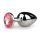 Easytoys Metal No.1 - srebrni analni čep sa roze kamenom (2,7 cm)