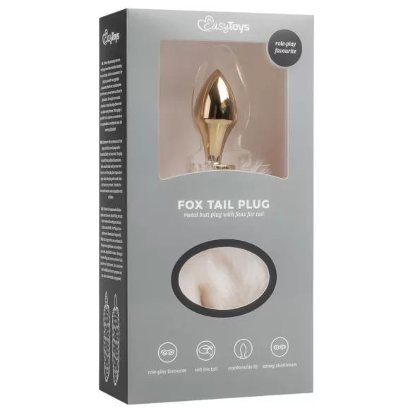 Easytoys Fox NO13 - metalni analni čep sa lisicom (zlatno-bela)
