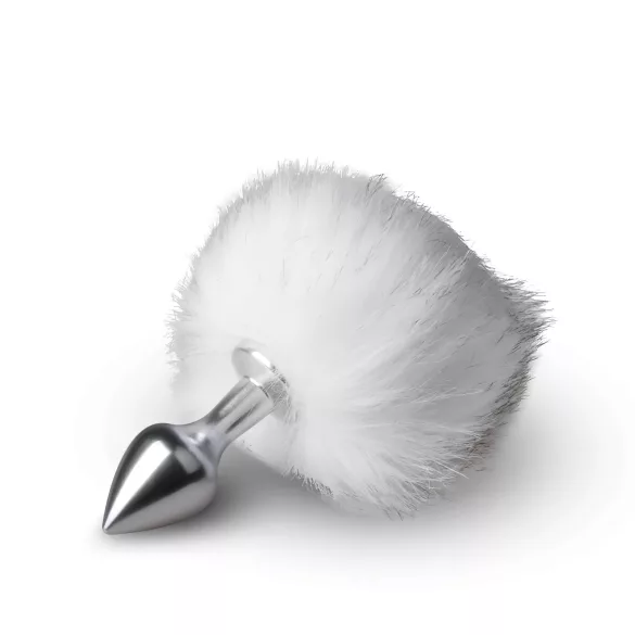 Easytoys Bunny NO1 - metalni analni čep sa zečjim repom (srebrno-bela)