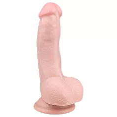   Easytoys - dildo sa vakuumskim postoljem i testisima (15cm) - prirodna boja