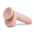 Easytoys - dildo sa vakumskom bazom, sa testisima (22.5 cm) - prirodna boja