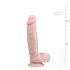 Easytoys - dildo sa vakumskom bazom, sa testisima (22.5 cm) - prirodna boja
