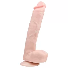   Easytoys - veliki dildo sa testisima i vakumskim držačem (26,5cm) - prirodna boja