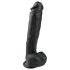 Easytoys - veliki dildo sa vakumskim postoljem i testisima (26,5cm) - crna
