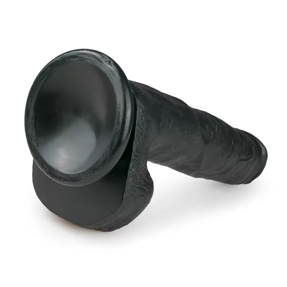 Easytoys - veliki dildo sa vakumskim postoljem i testisima (26,5cm) - crna