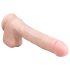 Easytoys - Veliki dildo sa testisima i vakuum bazom (29,5 cm) - prirodne boje