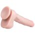 Easytoys - Veliki dildo sa testisima i vakuum bazom (29,5 cm) - prirodne boje
