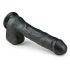 Easytoys - Veliki dildo sa testisima i vakumom (29,5 cm) - crni