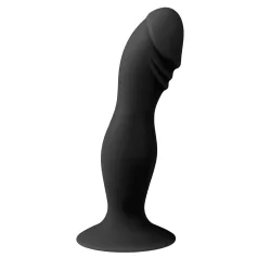   Easytoys - Crni dildo sa vakuumskom bazom (glavićasti dizajn)