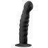 Easytoys Ribbed - crni analni dildo sa vakum bazom (14cm)