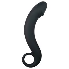 EasyToys Zakrivljeni Dildo - silikonski analni dildo (crni)