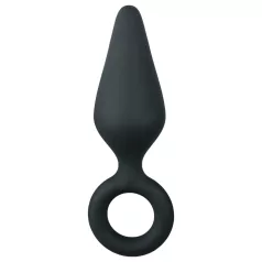   Easytoys Pointy Plug - analni čep sa prstenom - srednji (crni)