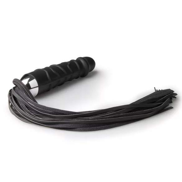 Easytoys Flogger - bič i silikonski dildo u jednom (crno)