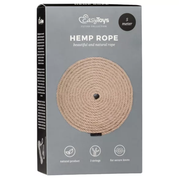 Easytoys Hemp Rope - konopac za bondage od konoplje (5 m, prirodna boja)