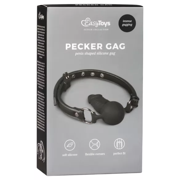 EasyToys - gag sa unutrašnjim dildom (crni)