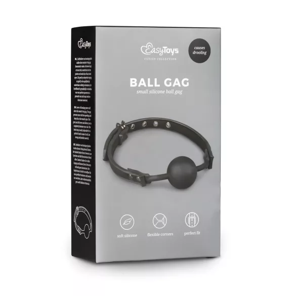 Easytoys - silikonska loptica za usta (crna)