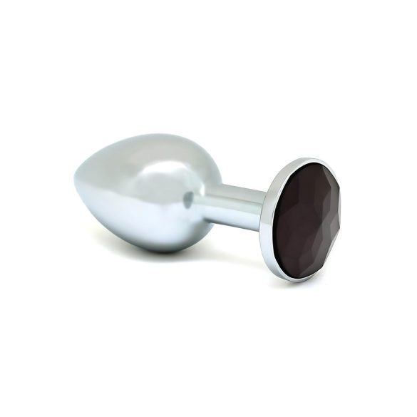 Rimba XS - crni metalni analni plug sa kamenčićima (srebrni)