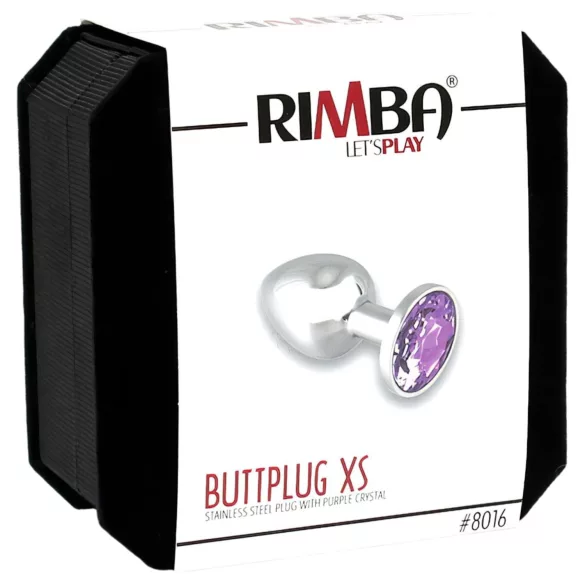 Rimba XS - srebrni analni plug sa ljubičastim kristalom