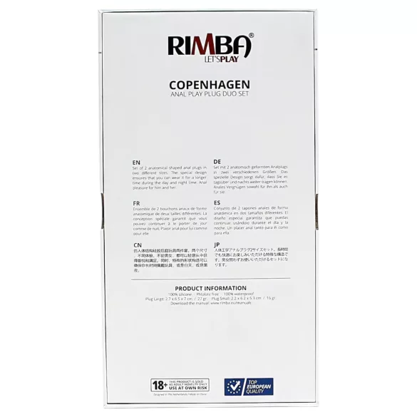 Rimba Copenhagen - pink analni čep set (2 komada)